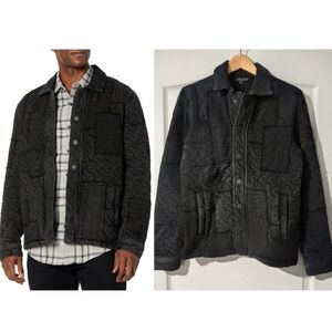 John Varvatos | Barton Patchwork Shirt Jacket In Black